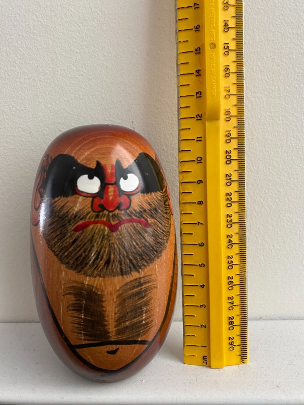 VINTAGE WOODEN DARUMA CARVING HAND CRAFTED JAPANESE ART TRADITIONAL - Picture 7 of 8